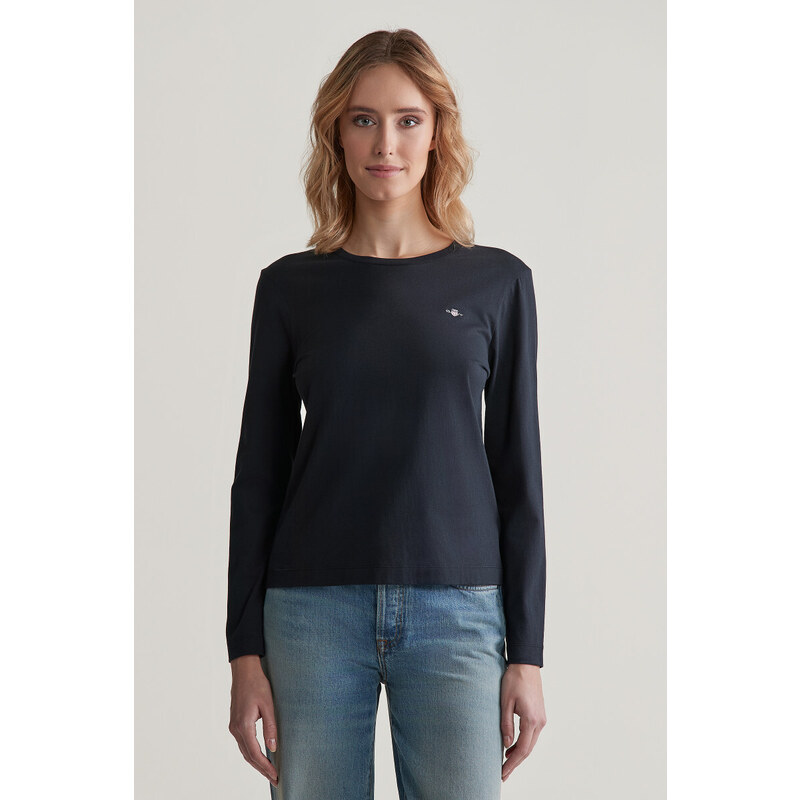 TRIČKO GANT REG SHIELD LS T-SHIRT BLACK 56055029