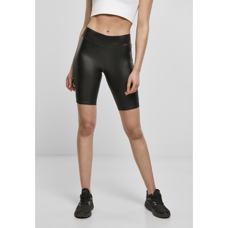Urban Classics Womens synthetic leather cycling shorts black 56049390