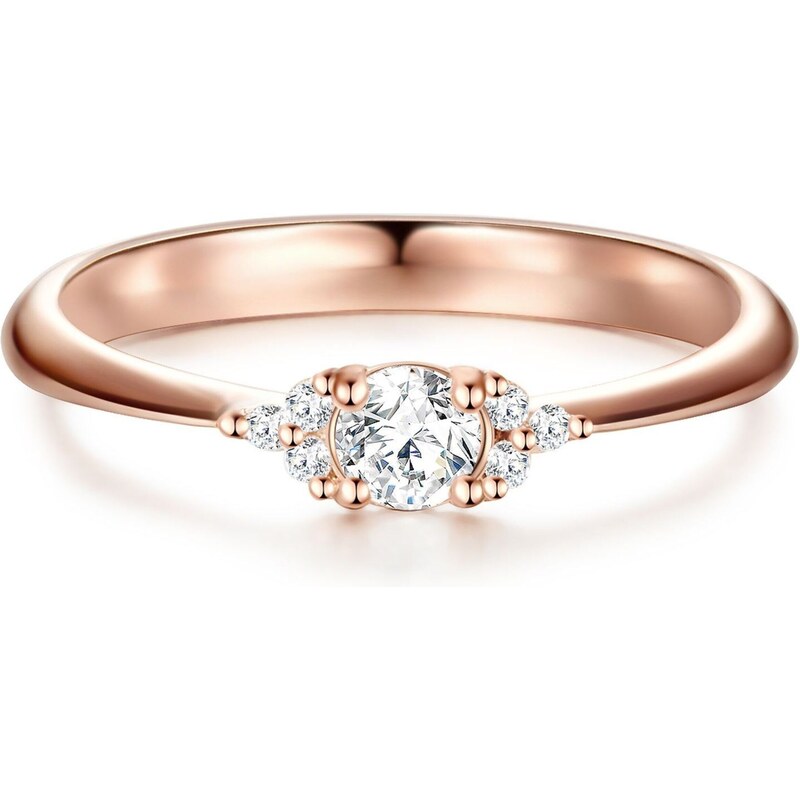 Trilani Prsteň ružové zlato / priehľadná 66706870