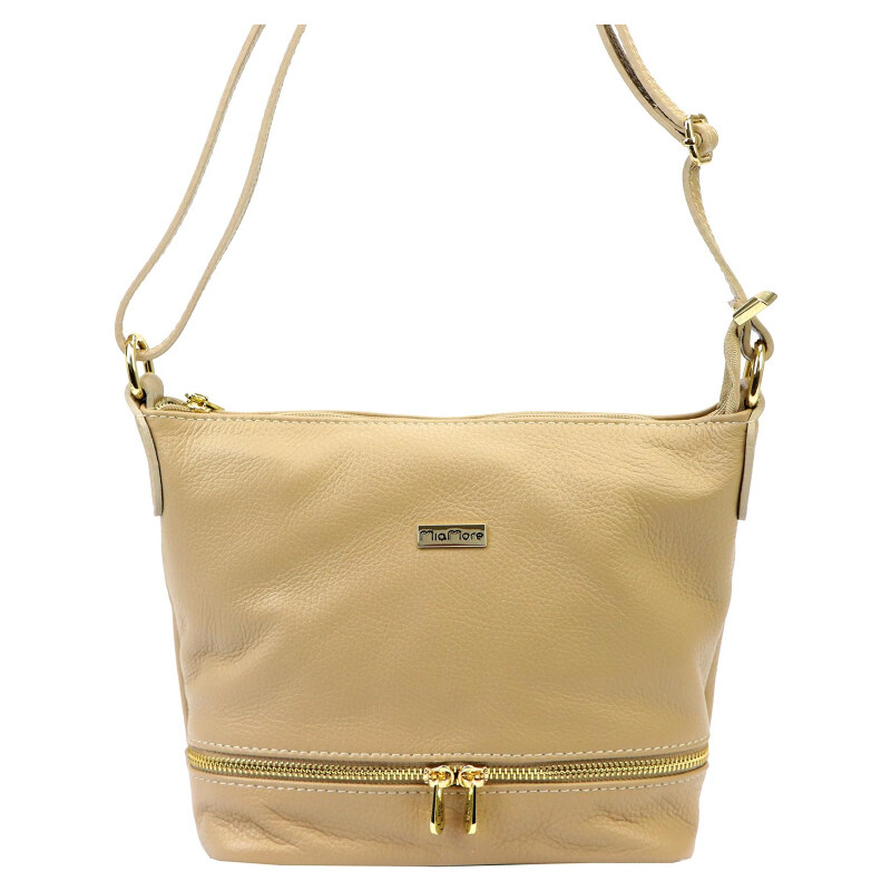 Kožená kabelka MiaMore béžová KZ54474 62179302