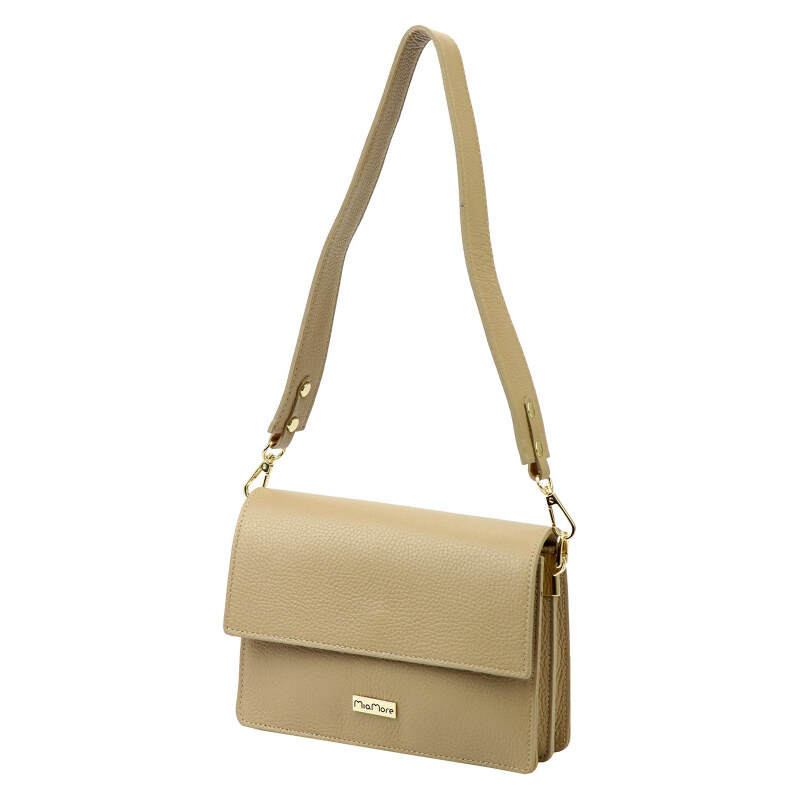 Kožená kabelka MiaMore béžová KZ54479 62179310