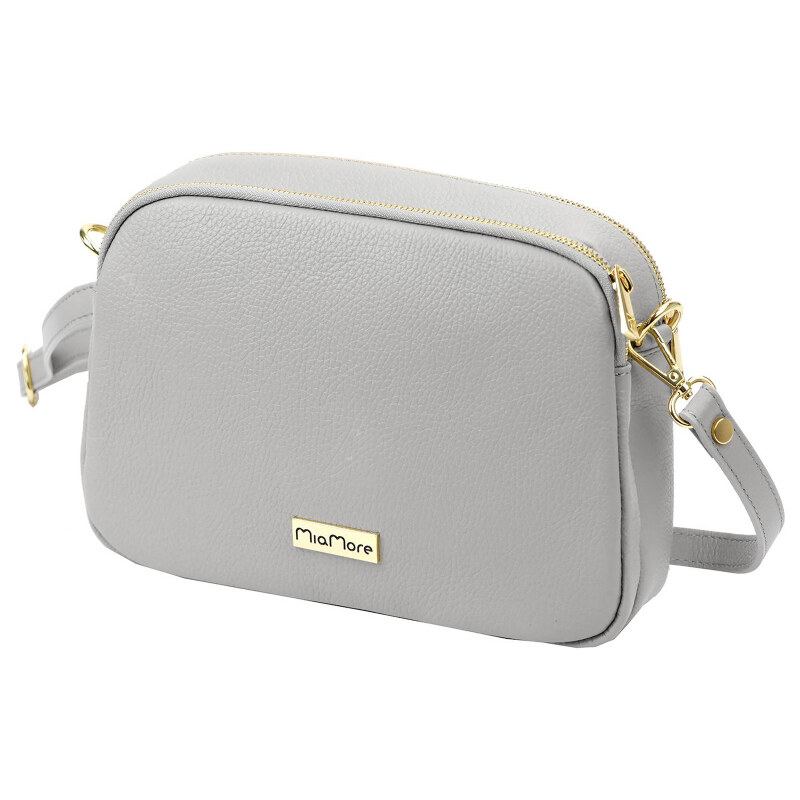 Kožená kabelka MiaMore sivá KZ53875 62468833