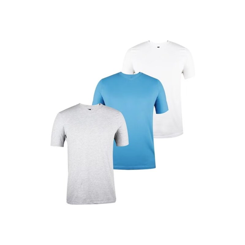 Pánske Tričko Donnay výstrih do V 3 kusy svetlý mix XS 56113642