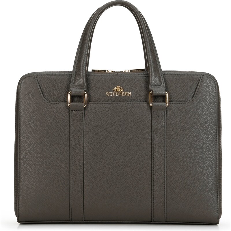 Wittchen Kabelka na notebook 13,3 z tmavo béžovej štruktúrovanej kože 67568324