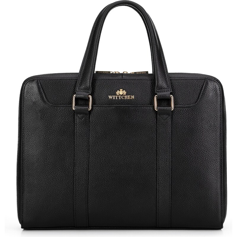 Wittchen kabelka na notebook 13,3 z granulovanej kože čierna 63091637