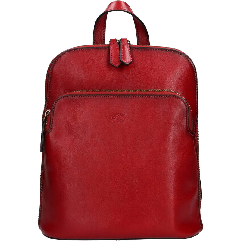 Dámský kožený batoh Katana Roxana - tmavo červená 58430301