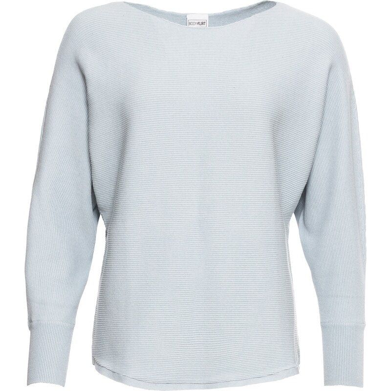 bonprix Oversize vrúbkovaný pulóver, farba modrá 45131857