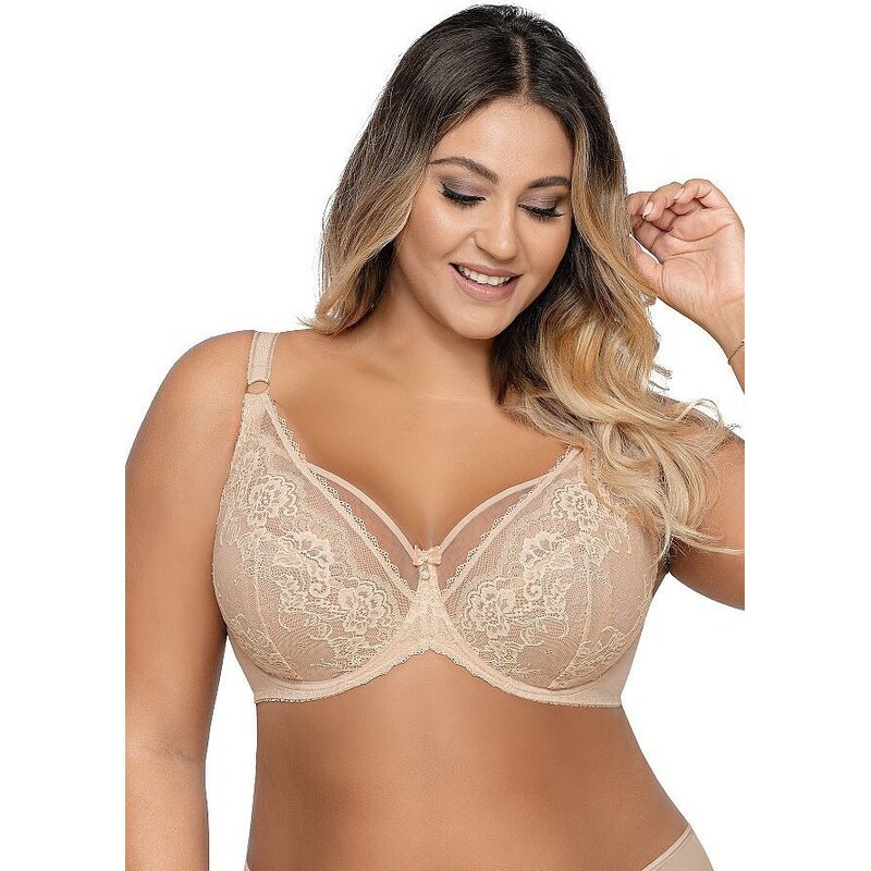 AVA LINGERIE Béžová čipková podprsenka Ava 1824 Beige Maxi 56216982