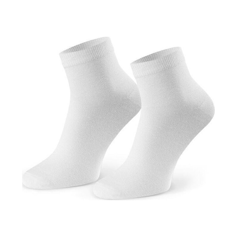 BASIC Biele pánske bambusové ponožky Art.028 WS001, SIZE 41-43 WHITE 56217831