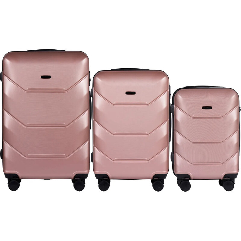 Rose gold sada cestovných kufrov PEACOCK 149, Luggage 3 sets (L,M,S) 65151558