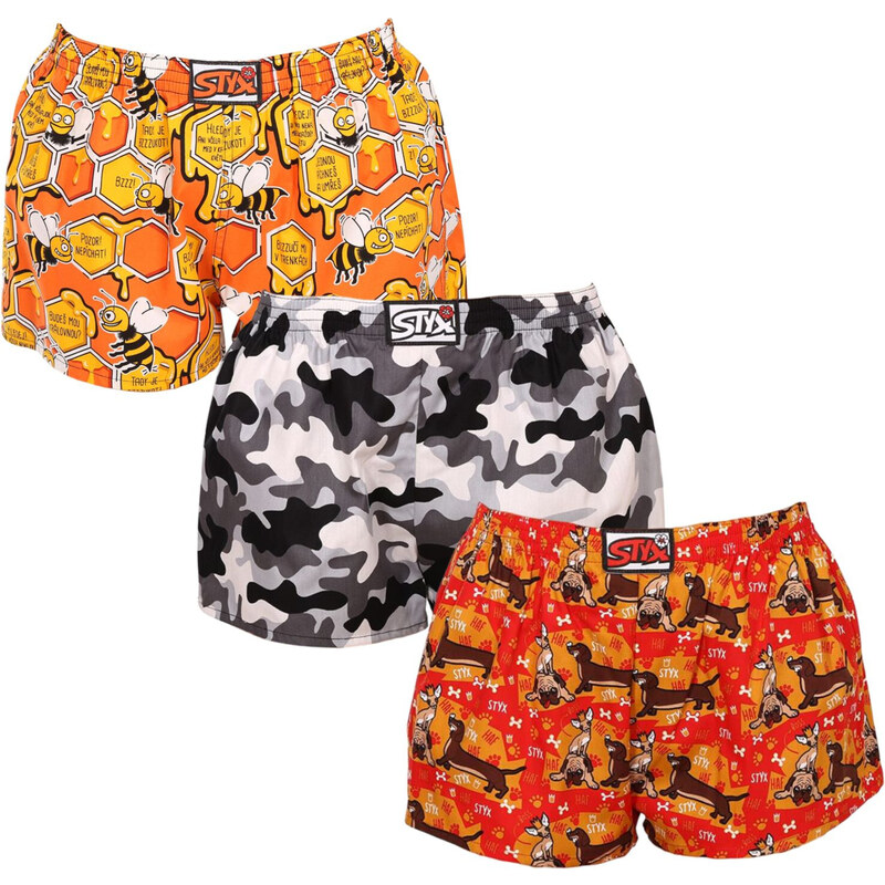 3PACK dámske trenky Styx art klasická guma viacfarebné (3K14744) 56239122