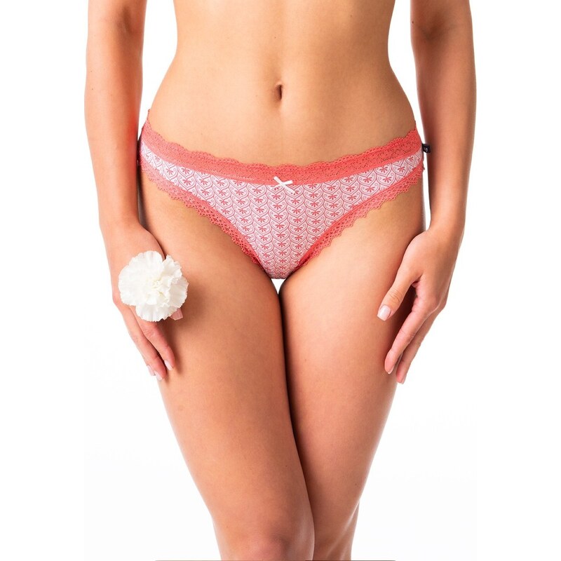 Koralovo-modrá sada 2 nohavičiek s čipkou Key 569 LPR 569 A24 A2 S-XL 56264997