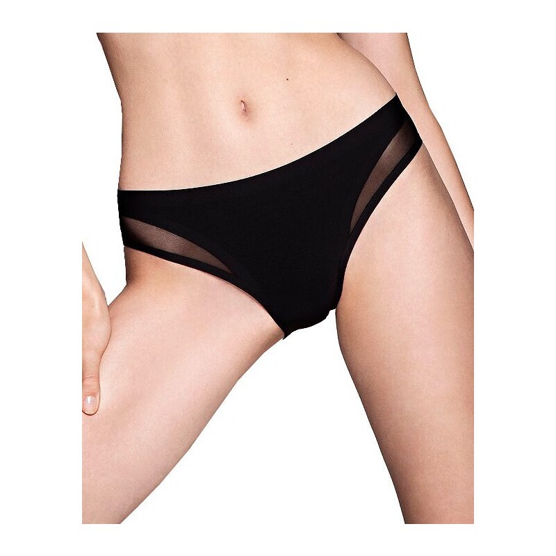 Čierne bezšvové nohavičky Lama Laser Cut 5017 Plus BI-02 2XL 56265015