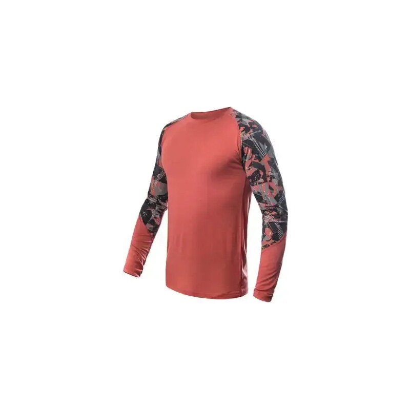 Sensor Merino Impress pánske tričko dlhý rukáv Terracotta/Rush vel. S 48485198