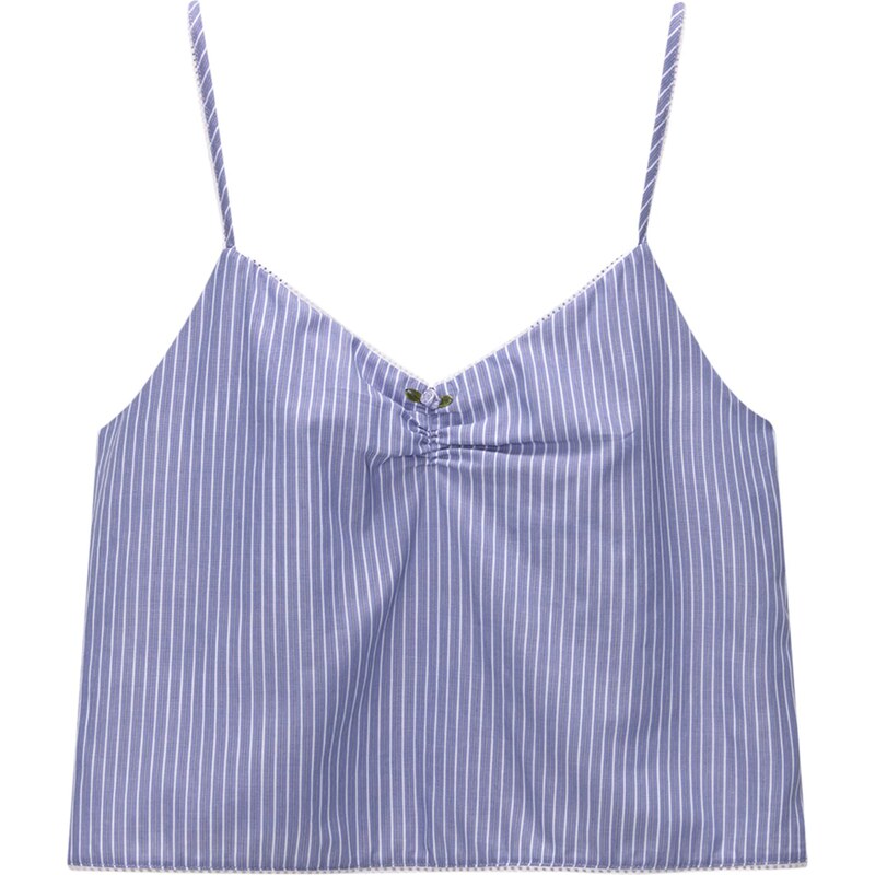 Pull&Bear Top zafírová / sivá / biela 57017863