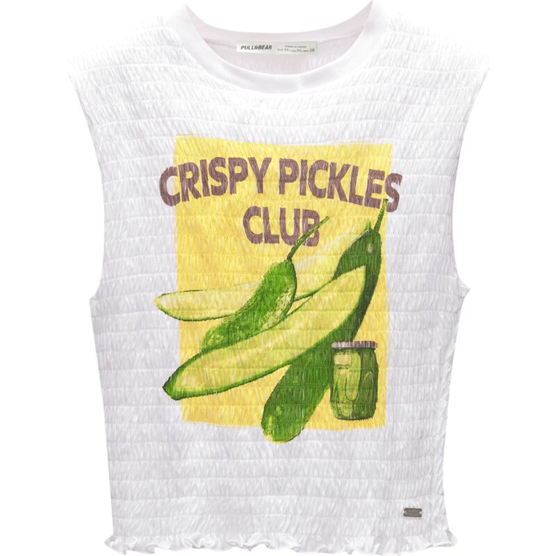 Pull&Bear Top žltá / kiwi / svetlofialová / biela 57018068