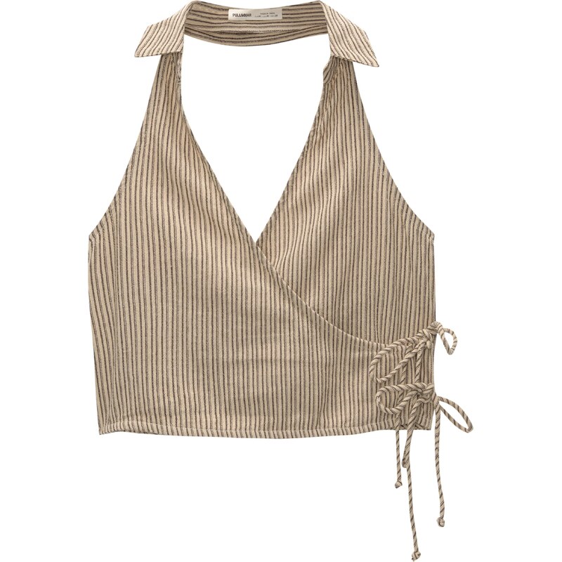 Pull&Bear Top béžová / čokoládová 57018100