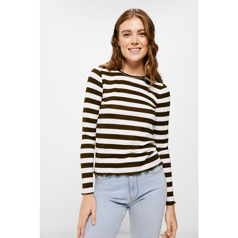 SPRINGFIELD Dámske tričko s vrúbkovaným detailom 56279597