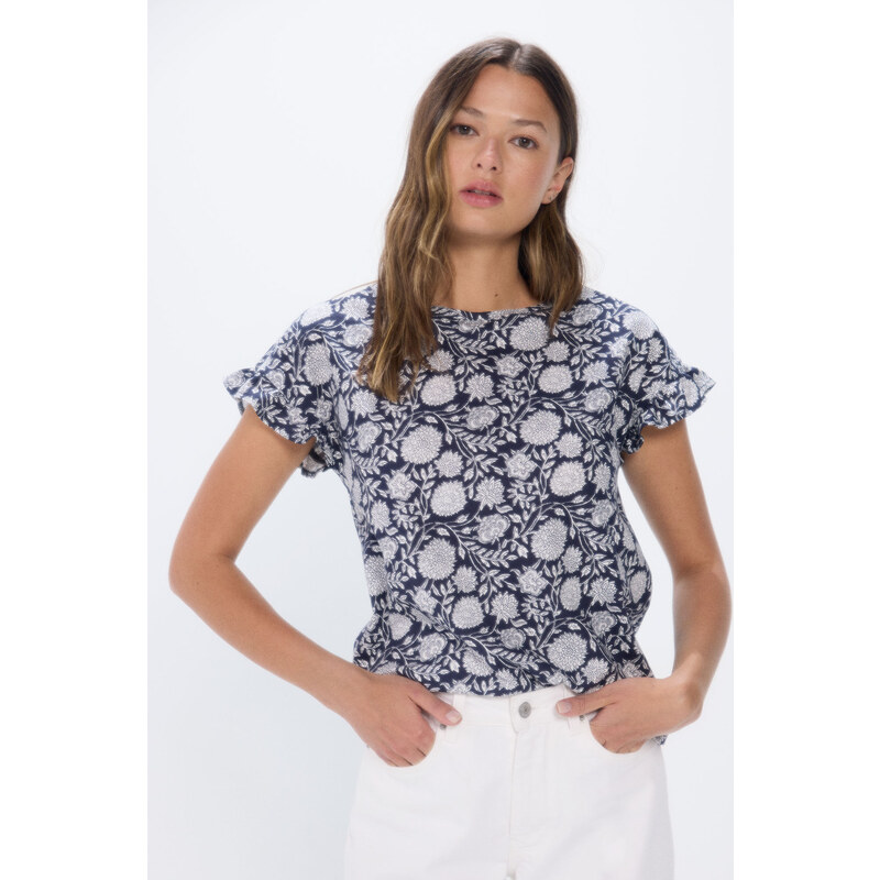 SPRINGFIELD Dámske tričko s potlačou a volánom 56279711