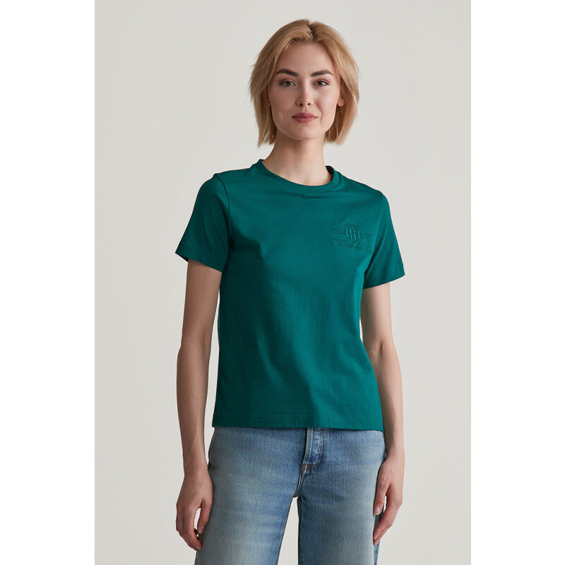 TRIČKO GANT REG TONAL SHIELD SS T-SHIRT DEEP FOREST 56322936