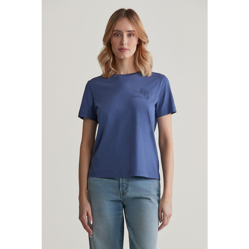 TRIČKO GANT REG TONAL SHIELD SS T-SHIRT DUSTY NAVY 56322937