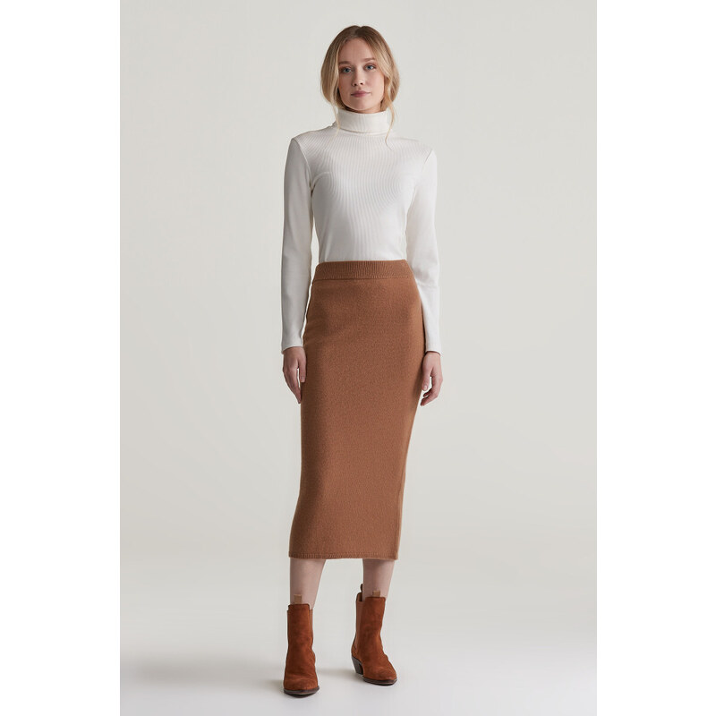 SUKŇA GANT WOOL KNIT SKIRT CACAO 56322946