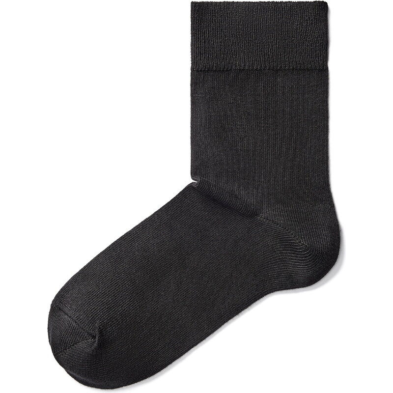 Vlnka Bavlnené ponožky s voľným lemom čierna 65063418