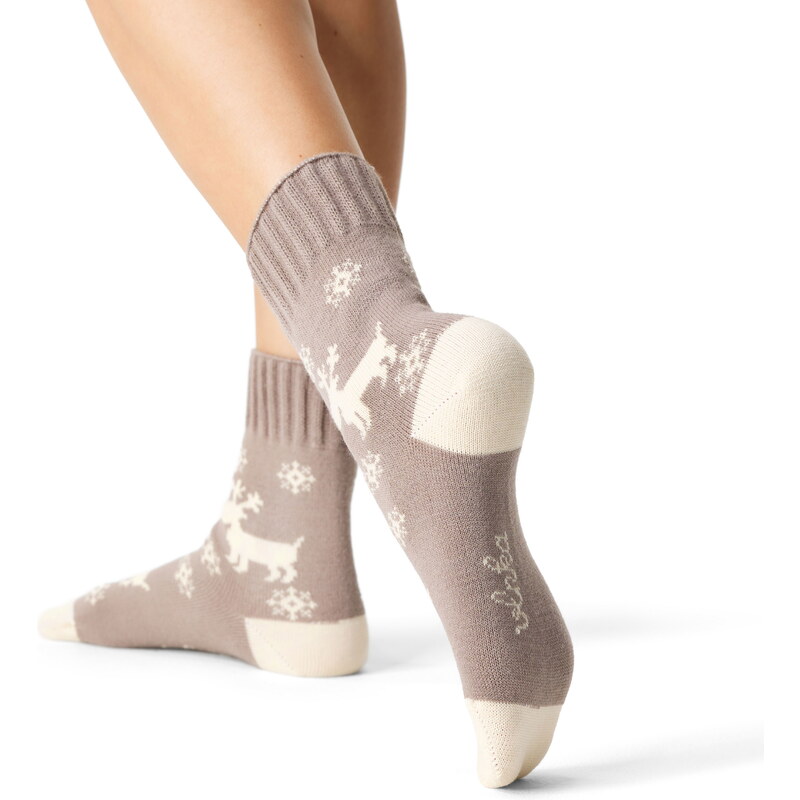 Vlnka Ovčie ponožky Merino sob hnedá 27931404