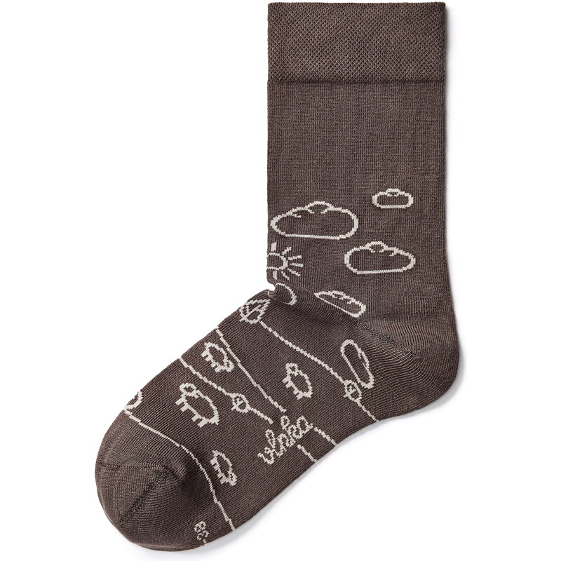 Bavlnené ponožky Vlnka lúka hnedá 65063420