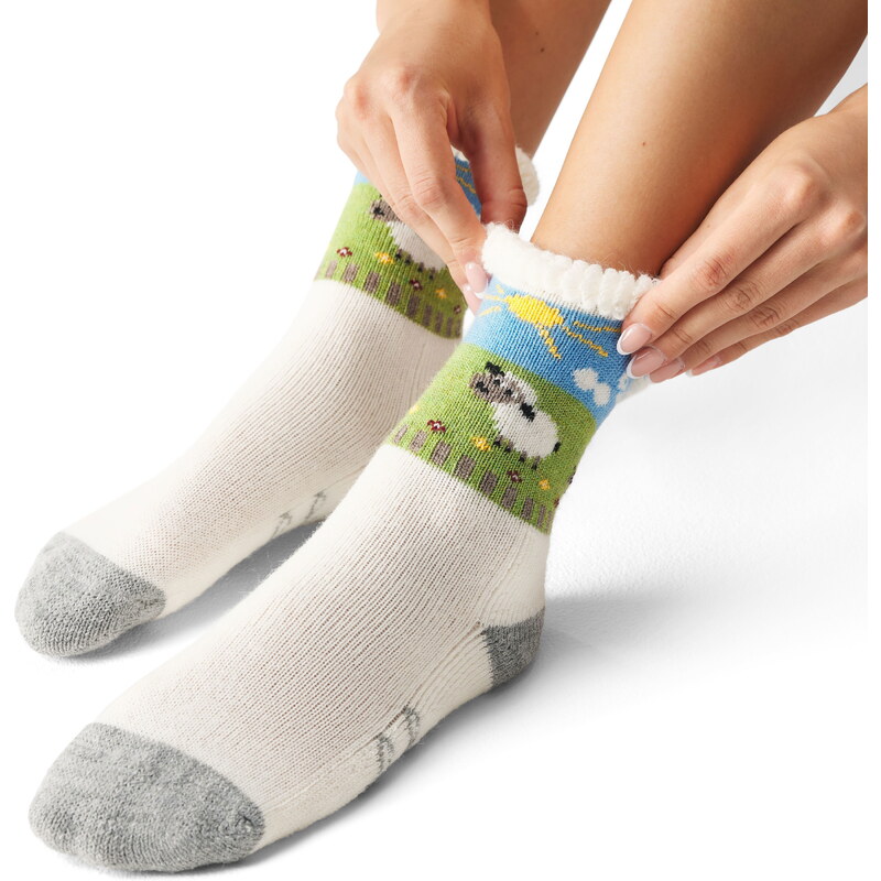 Vlnka Ovčie ponožky Merino obláčik sivá 22276821