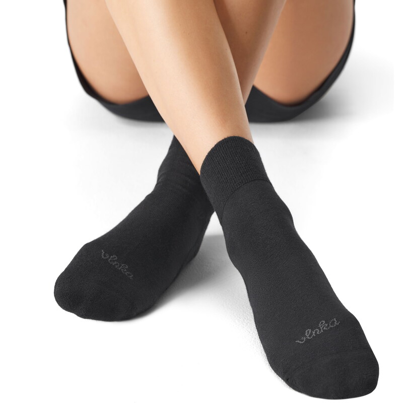 Vlnka Bavlnené ponožky s mäkkým došľapom čierna 34153474