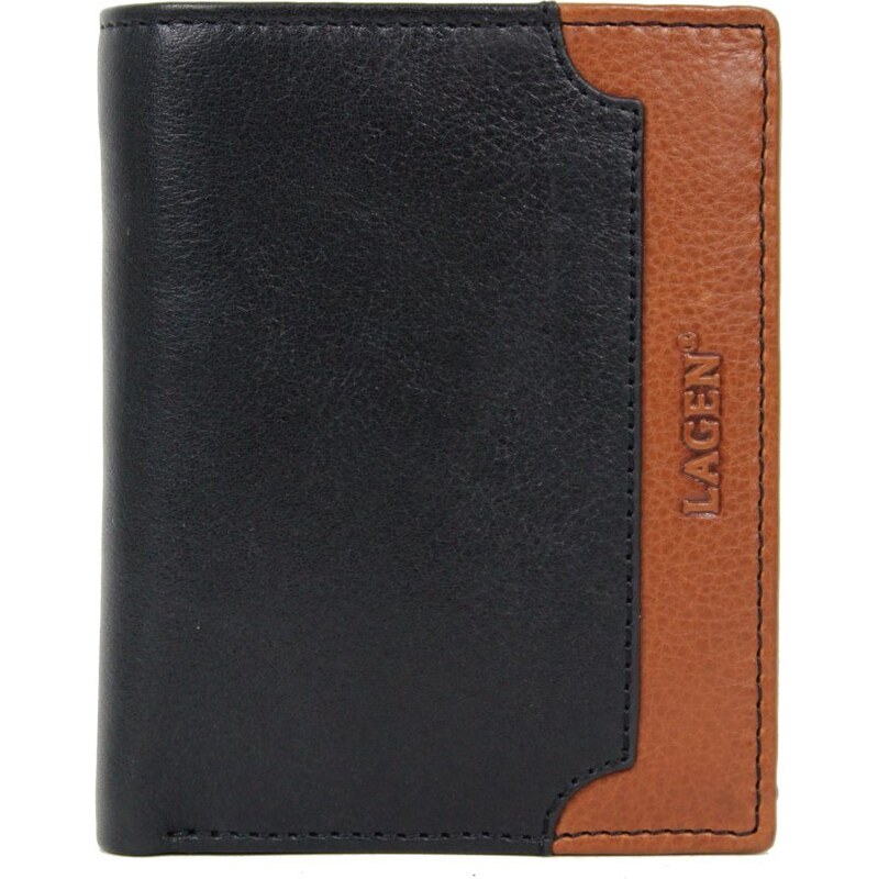 Lagen Pánska kožená peňaženka BLC-25261/122 čierna+koňak 56342732
