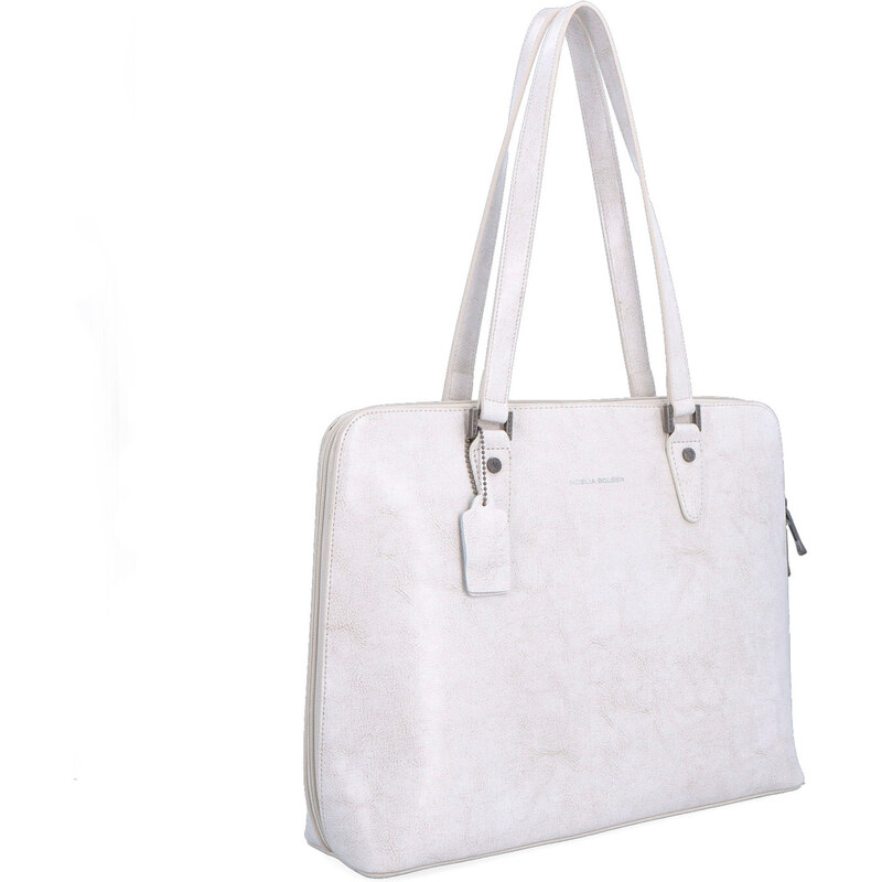 Kožená kabelka cez rameno Noelia Bolger biela NB 0057 OW 64019869