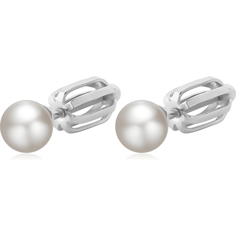 Olivie Strieborné náušnice na skrutku 5mm SHELL PERLY 9022 56449342
