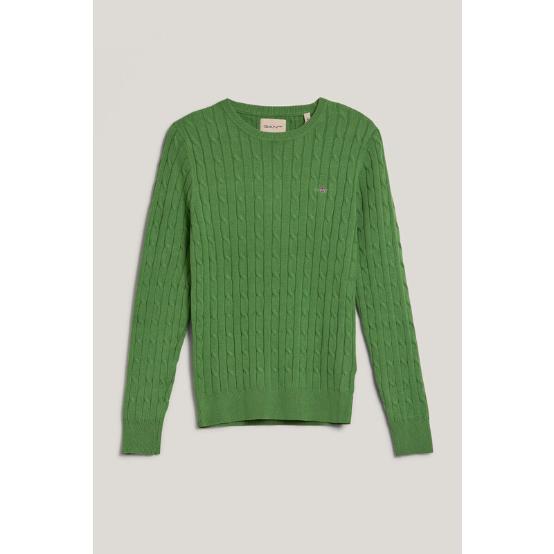 SVETER GANT STRETCH COTTON CABLE C-NECK DUSTY GREEN 52426800