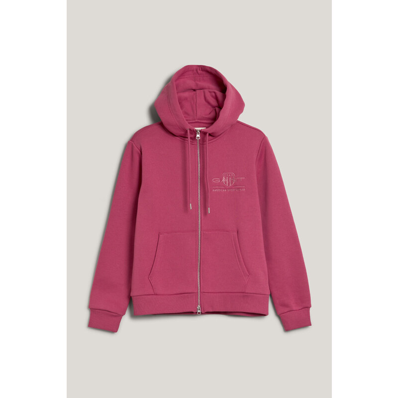 MIKINA GANT REG TONAL SHIELD ZIP HOODIE SILKY PURPLE 52426795