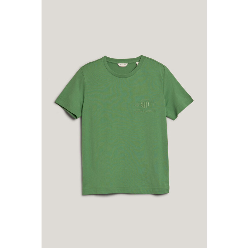 TRIČKO GANT REG TONAL SHIELD SS T-SHIRT DUSTY GREEN 53180723