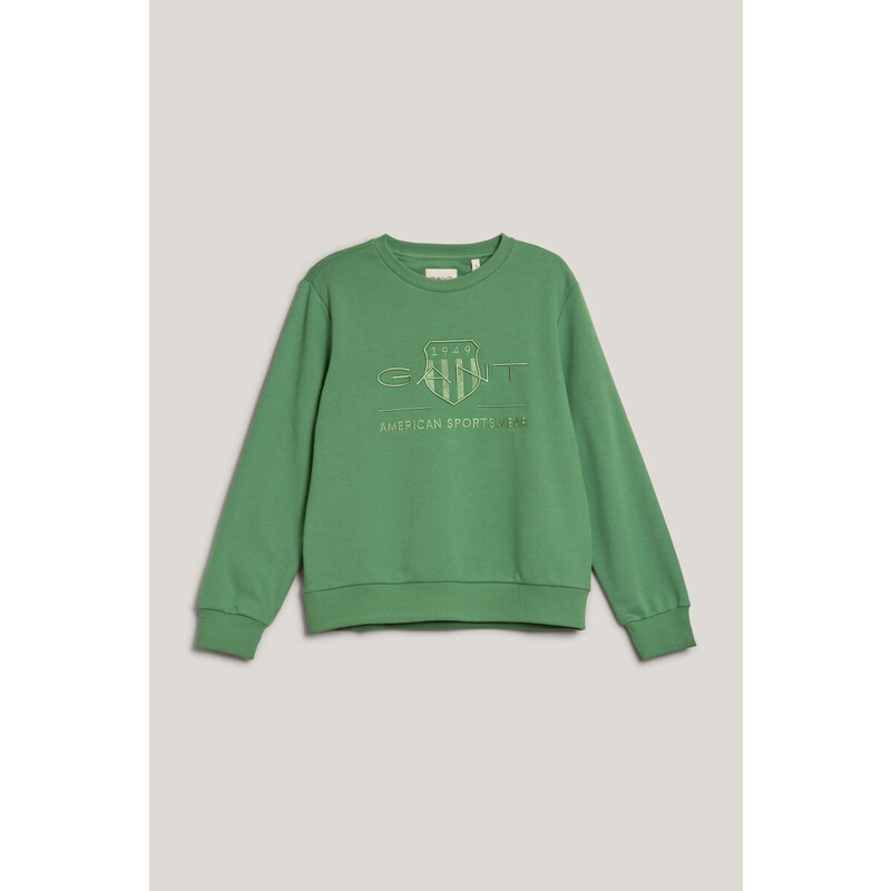 MIKINA GANT REG TONAL SHIELD C-NECK SWEAT DUSTY GREEN 52426793