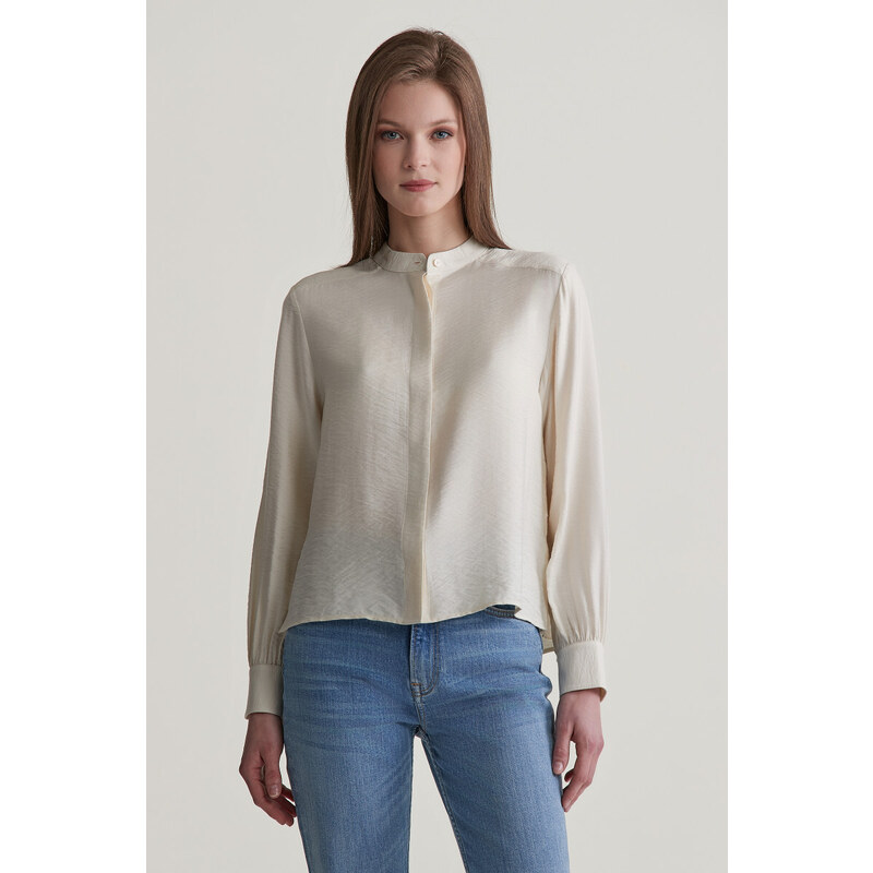 BLÚZKA GANT REG TEXTURE BLOUSE CREAM 56361775