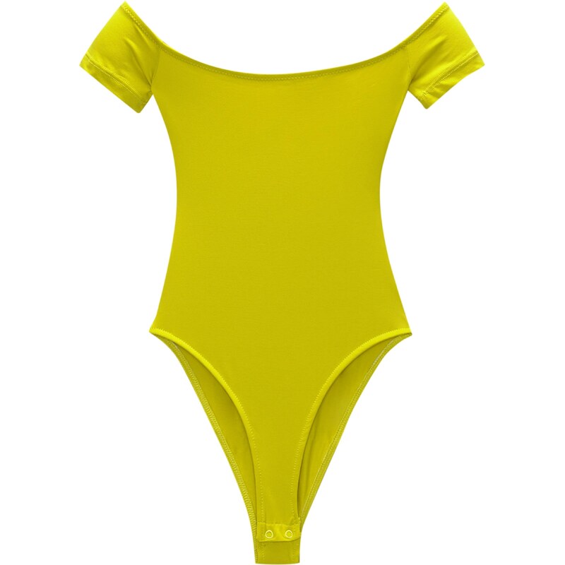 Pull&Bear Košeľové body limetová 56365989