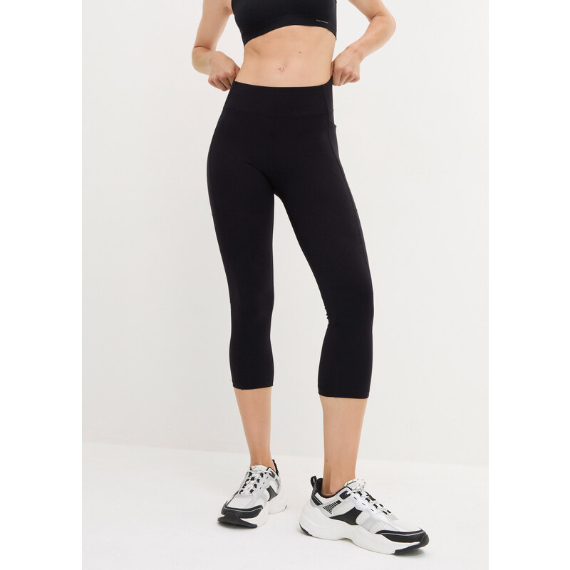 bonprix Športové legíny s bočnými vreckami, capri dĺžka, farba čierna 56356680