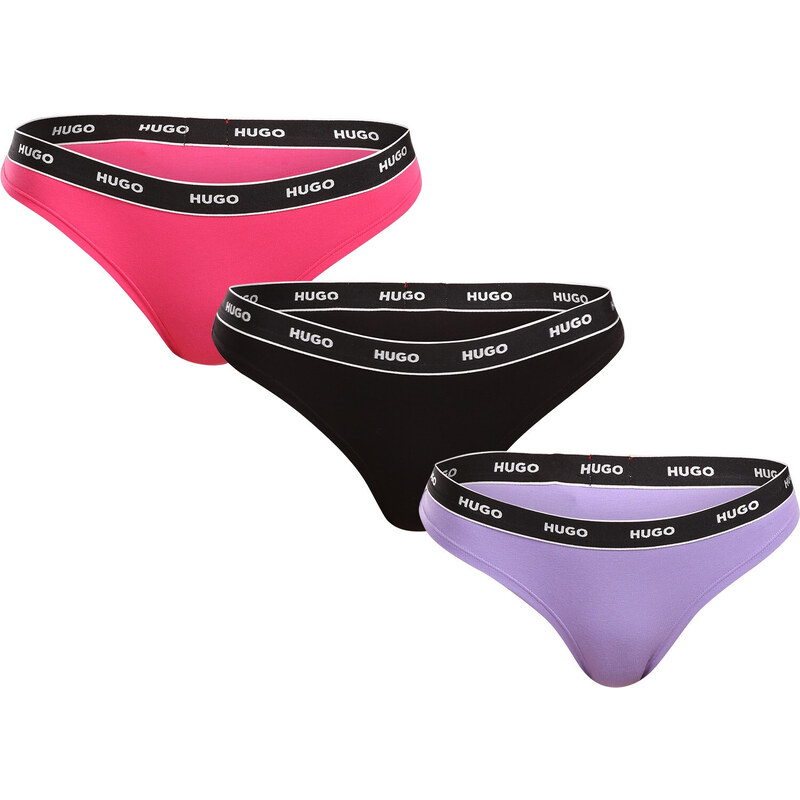 3PACK dámske tangá HUGO viacferbná (50480150 962) 56392850
