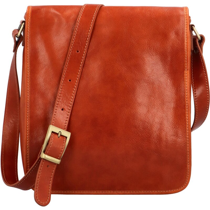 Delami Vera Pelle Pánska kožená crossbody taška Abua, koňaková 64831681