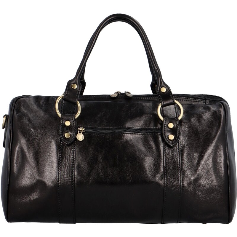 Delami Vera Pelle Luxusná kožená cestovná taška Doxia, čierna 64832715