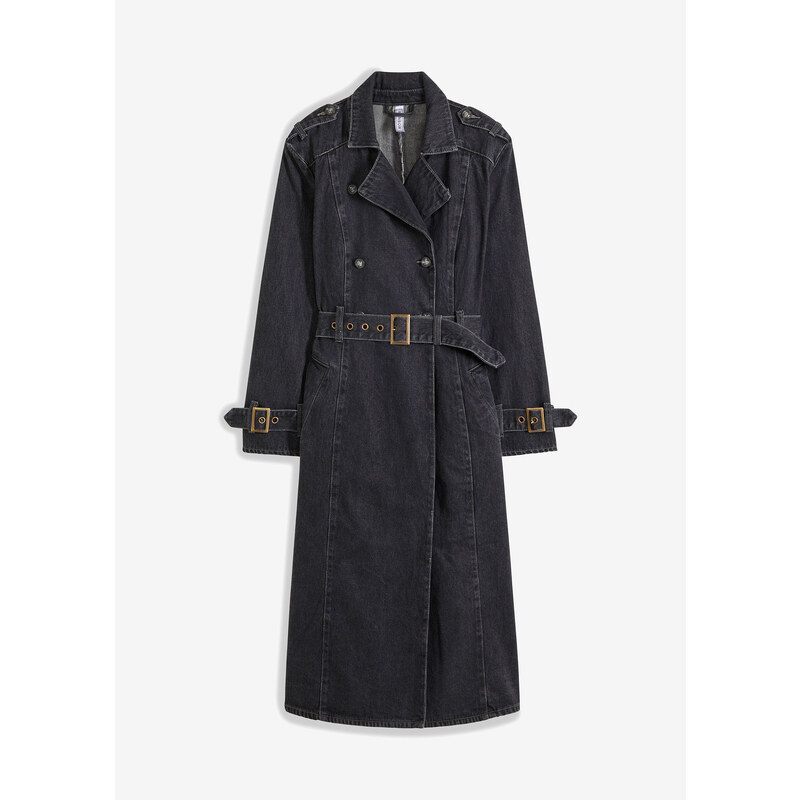 bonprix Trenčkot denim, farba šedá 56499260