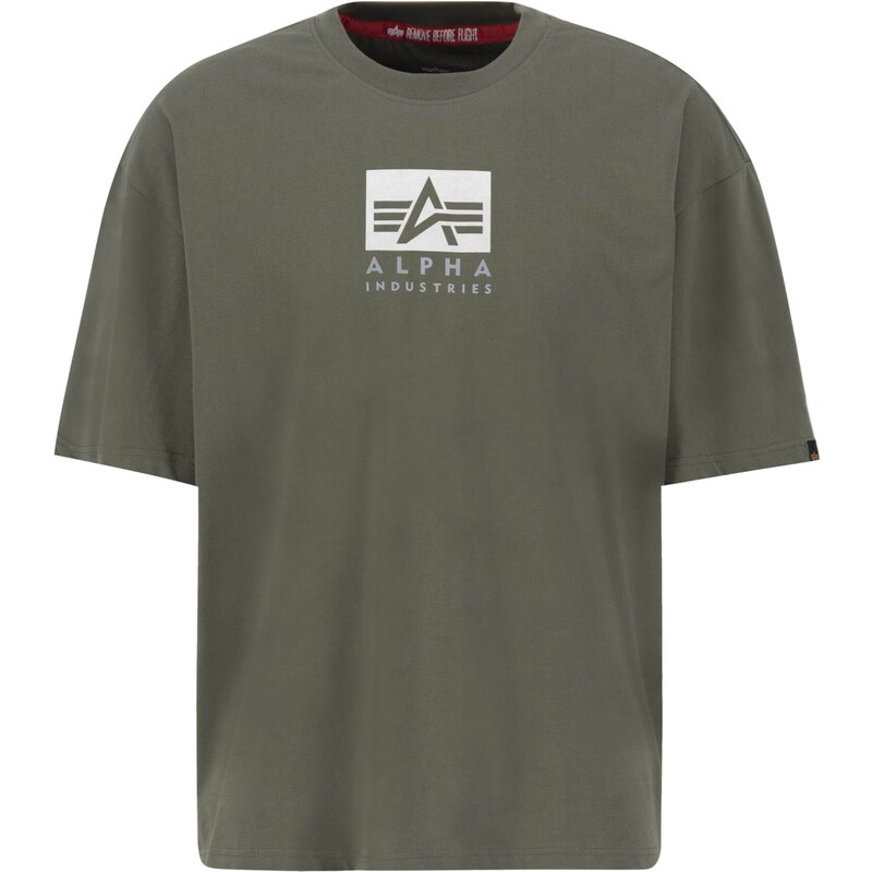 ALPHA INDUSTRIES Tričko svetlosivá / olivová / biela 56407925