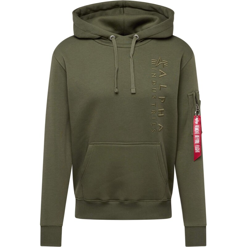ALPHA INDUSTRIES Sveter EMB zelená / červená 56408305
