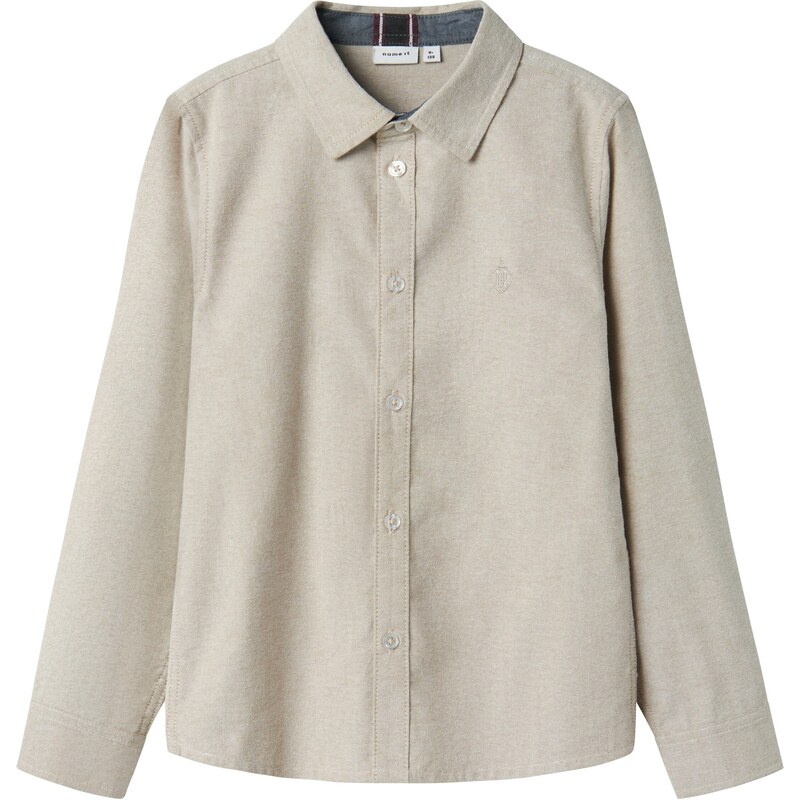 NAME IT Košeľa NKMNewsa béžová melírovaná 56408404