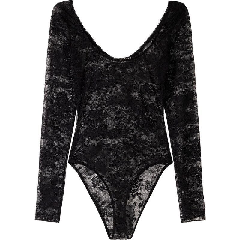 Bershka Košeľové body čierna 57917290