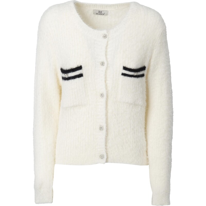 Influencer Kardigán Fluffly čierna / šedobiela 56407731